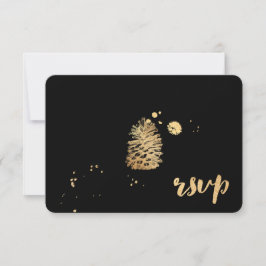 PixDezines rsvp verbluft/goud/dennenappel/soiree Kaartje