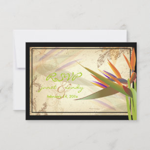 PixDezines RSVP VINTAGE PARADIJSVOGEL Kaartje
