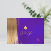 PixDezines RSVP Violet Paarse Mitzvah ✡ (Staand voorkant)