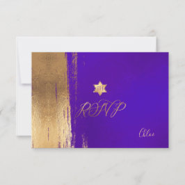 PixDezines RSVP Violet Paarse Mitzvah ✡ Kaartje