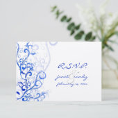 PixDezines rsvp Vlaamse/zwemblaire bladeren/blauw (Staand voorkant)