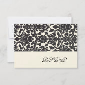 PixDezines rsvp (voor 5 x 7) Black Flora Damask (Voorkant)