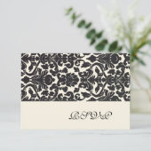 PixDezines rsvp (voor 5 x 7) Black Flora Damask (Staand voorkant)
