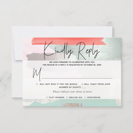 PixDezines RSVP w Maaltijd, Moderne Kunst, Mint Ko (Voorkant)