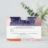 PixDezines RSVP w Maaltijden, Moderne Kunst, Navy  Kaartje (Staand voorkant)