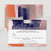 PixDezines RSVP w Maaltijden, Moderne Kunst, Navy  Kaartje (Voorkant / Achterkant)