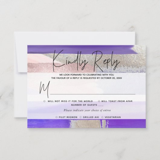 PixDezines RSVP w Meal, moderne kunst, Paarse zilv (Voorkant)