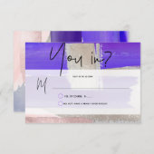 PixDezines RSVP w Meal, moderne kunst, Paarse zilv (Voorkant / Achterkant)