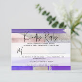 PixDezines RSVP w Meal, moderne kunst, Paarse zilv Kaartje (Staand voorkant)