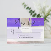 PixDezines RSVP w Meal, moderne kunst, Paarse zilv Kaartje (Staand voorkant)