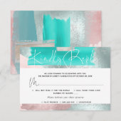 PixDezines RSVP w Meals, Modern Art, Blue Blauwgro Kaartje (Voorkant / Achterkant)