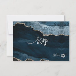 PixDezines RSVP-waterverf Agate Bar Mitswa ✡ RSVP Kaartje