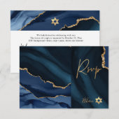 PixDezines RSVP-waterverf Agate Bar Mitswa ✡ RSVP Kaartje (Voorkant / Achterkant)