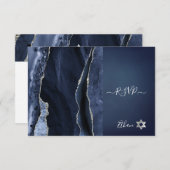 PixDezines RSVP Waterverf Agate Bar Mitzvah ✡ (Voorkant / Achterkant)