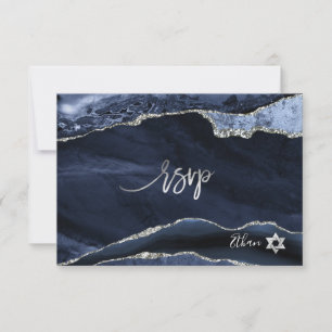 PixDezines RSVP Waterverf Agate Bar Mitzvah ✡