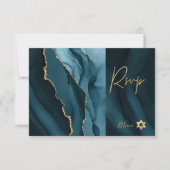 PixDezines RSVP Waterverf Agate Bar Mitzvah ✡ (Voorkant)