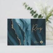 PixDezines RSVP Waterverf Agate Bar Mitzvah ✡ (Staand voorkant)