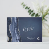 PixDezines RSVP Waterverf Agate Bar Mitzvah ✡ (Staand voorkant)