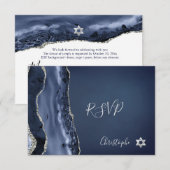 PixDezines RSVP Waterverf Agate Bar Mitzvah ✡ (Voorkant / Achterkant)