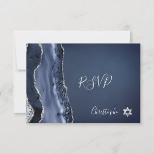 PixDezines RSVP Waterverf Agate Bar Mitzvah ✡