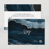 PixDezines RSVP Waterverf Agate Bar Mitzvah ✡ Kaartje (Voorkant / Achterkant)