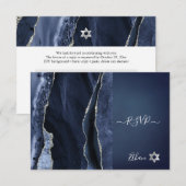 PixDezines RSVP Waterverf Agate Bar Mitzvah ✡ Kaartje (Voorkant / Achterkant)