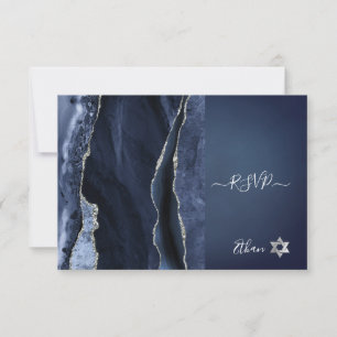 PixDezines RSVP Waterverf Agate Bar Mitzvah ✡ Kaartje