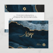 PixDezines RSVP Waterverf Agate Bar Mitzvah ✡ Kaartje (Voorkant / Achterkant)