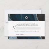 PixDezines RSVP Waterverf Agate Bar Mitzvah ✡ Kaartje (Achterkant)