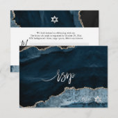 PixDezines RSVP Waterverf Agate Bar Mitzvah ✡ Kaartje (Voorkant / Achterkant)