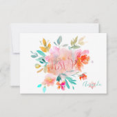 PixDezines RSVP Waterverf Bloemen Bat Mitzvah ✡ (Voorkant)