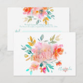 PixDezines RSVP Waterverf Bloemen Bat Mitzvah ✡ (Voorkant / Achterkant)