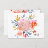 PixDezines RSVP Waterverf Bloemen Bat Mitzvah ✡ (Voorkant / Achterkant)