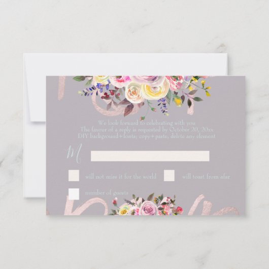PixDezines RSVP Waterverf Rozen Bat Mitzvah ✡ (Achterkant)