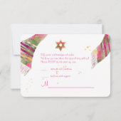 PixDezines RSVP Waterverf Talit Bat Mitzvah Kaart (Achterkant)