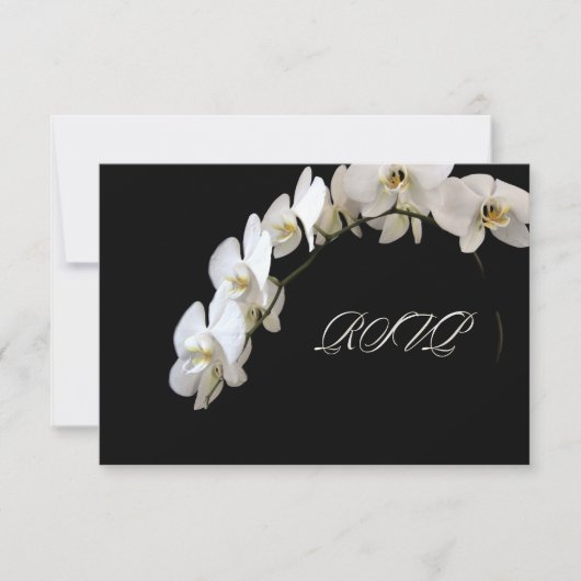 PixDezines rsvp White orchid Kaartje (Voorkant)