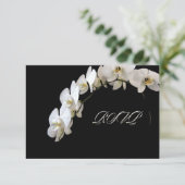 PixDezines rsvp White orchid Kaartje (Staand voorkant)