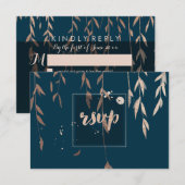 PixDezines RSVP Willow Faux Roos Goud/DIY kleur Kaartje (Voorkant / Achterkant)