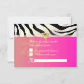 PixDezines rsvp Zebra, BBT Mitzvah/DIY kleur zwart Kaartje (Achterkant)