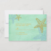 PixDezines rsvp, zeester, munt groen RSVP Kaartje (Achterkant)