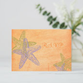 PixDezines rsvp, zeester voor 5 x 7 RSVP Kaartje (Staand voorkant)