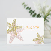 PixDezines rsvp, zeester voor 5 x 7 RSVP Kaartje (Staand voorkant)