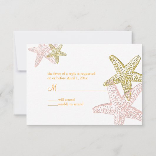 PixDezines rsvp, zeester voor 5 x 7 RSVP Kaartje