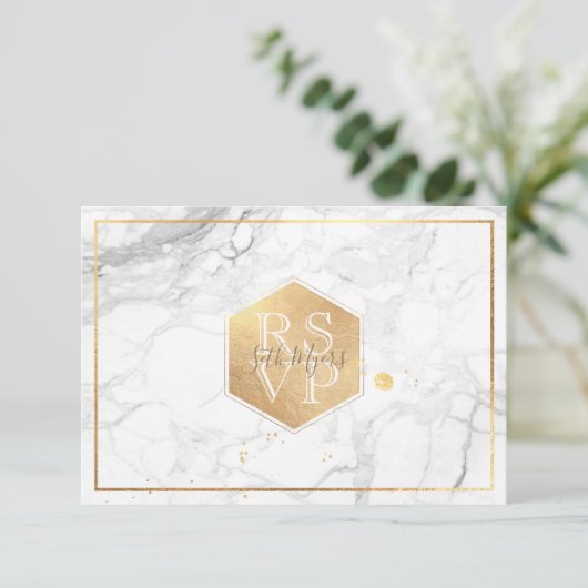 PixDezines RSVP Zoete Honingraat Faux Gold (Staand voorkant)