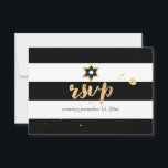 PixDezines rsvp zwart/wit/strepen bar mitswa<br><div class="desc">PixDezines rsvp zwart-wit strepen, zwarte ster van david bar mitzvah.. een van onze klassieke collecties met DIY achtergrond kleur, evenals de lettertypen en de kleuren. Stuur ons een e-mail voor uw Hebreeuwse naam. Eenvoudig aan te passen, klik op "aanpassen" knop om jouw tekst te bewerken. Alle afbeelding bestanden zijn instelbaar....</div>