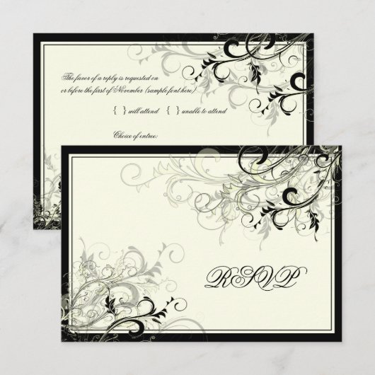 PixDezines RSVP ZWART ZWEMMELEN/DIY ACHTERGROND (Voorkant / Achterkant)