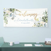 PixDezines Rustic Blauwe Eucalyptus Spandoek (Beurs)