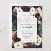PixDezines Rustic Bloom, Bridal Brunch Navy Blush Kaart (Voorkant)