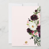 PixDezines Rustic Bloom, Bruidsbrunch Navy Blush Kaart (Achterkant)