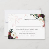 PixDezines Rustic Bloom Waterverf RSVP w Maaltijd Kaart (Voorkant)